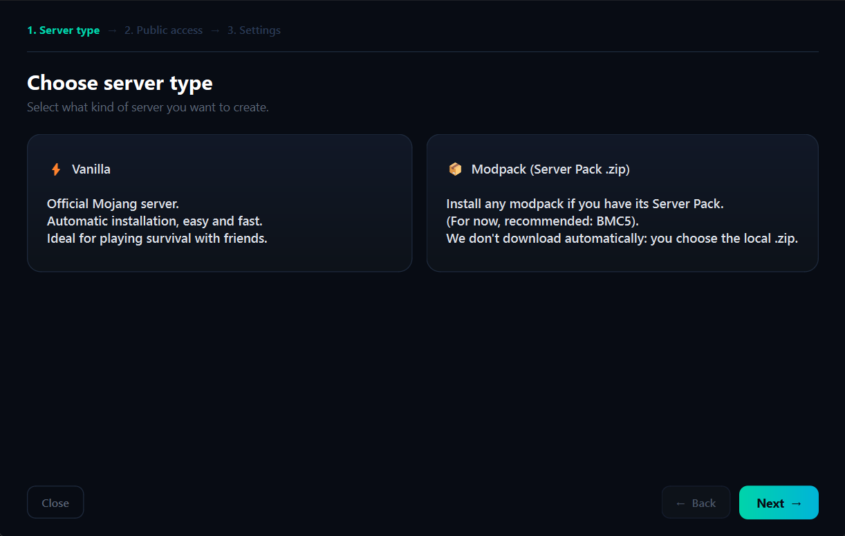 Easy configuration window
